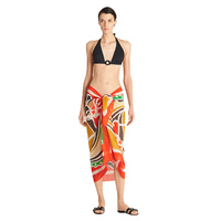 Pareos de Playa Personalizados para Mujer, Estampados Florales, de Algodón/Rayón/Viscosa/Seda, en Negro, Marrón y Bronceado