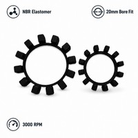 Coupleur adhésif de tampon NBR 12 griffes OEM élément en caoutchouc flexible araignée élastomère alésage 20mm 3000 RPM pour accouplements d'arbre d'impression
