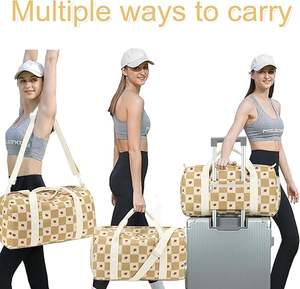 Diseño de logotipo personalizado al por mayor bolsa de lona de viaje impermeable gimnasio deportes Fitness bolsa de lona con - Product Image 3