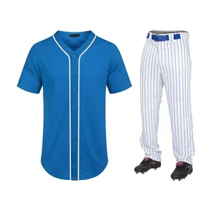 Uniforme de béisbol para hombre con logotipo personalizado al mejor precio, ajustado, transpirable, diseño, número, venta al por mayor - Product Image 3
