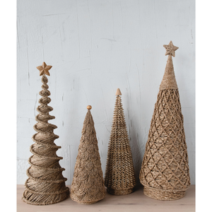 Árbol de Navidad de algas marinas naturales, Mimbre tejido a mano con estrella para decoración del hogar, vacaciones de Vietnam, nuevo producto - Product Image 6