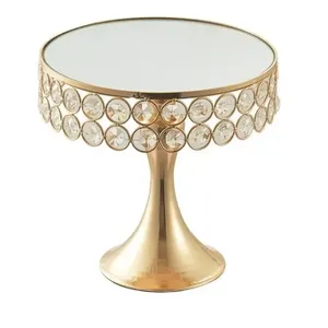 Soporte de pastel de estilo lujoso de aspecto nuevo chapado en oro soporte de pastel de diseño Premium elegante para fiestas de Hotel Decoración de mesa uso de servicio - Product Image 2
