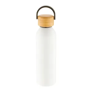 Botella de Agua Personalizada Promocional de Aluminio y Bambú - Product Image 1