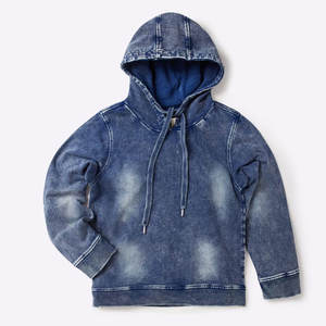 Sudadera con capucha lavada con ácido de gran tamaño en blanco al por mayor, Proveedor de Ropa de calle, Sudadera con capucha lavada con ácido de diseño único - Product Image 1