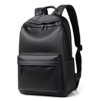 Sac à dos en cuir noir pour hommes, sac pour ordinateur portable de 15.6 pouces, sacs d'école à la mode pour adolescents, sacs à bandoulière de voyage de haute qualité pour femmes