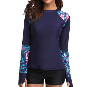 T-shirt de bain anti-UV pour femme, respirant, écologique, séchage rapide, manches longues, tissu extensible léger, protection solaire - Product Image 1