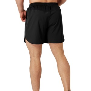Pantalones Cortos Deportivos para Hombre, Negros, Cintura Elástica, Secado Rápido, Corte Atlético, Color Sólido, Tejido de Poliéster - Product Image 2