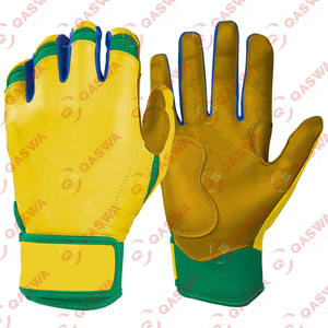 Premium Quality Cowhide Leather Yellow Professional Baseball Batting Gloves Custom Design Durable Lightweight Low MOQ - Product Image 1