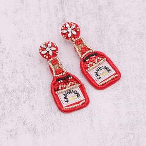 Handcrafted Custom Gameday <b>Football</b> Seed Beaded Drop <b>Earrings</b> Unique Designs in Team Colors - Product Image 6