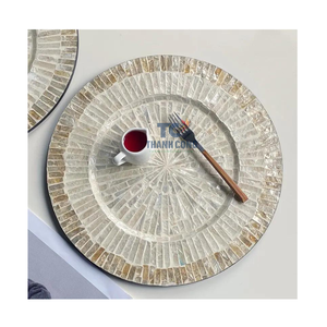 Bandeja de concha Natural redonda de lujo para pastel, accesorio decorativo de nácar de alta calidad, hecho a mano, colorido, novedad, gran oferta - Product Image 1