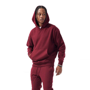 Chándal de felpa francesa de algodón granate de tamaño y diseño personalizado para adultos y hombres conjuntos de pantalones apilados de temporada de invierno - Product Image 2