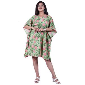 Magnifique design de robe caftan courte Maxi pour femmes dernière robe caftan d'été hippie gitane en coton aux prix de gros OEM - Product Image 1