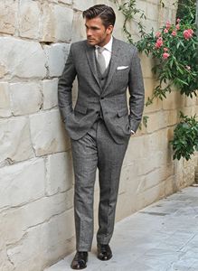 メンズレトロなツイードグレースリムフィット新郎タキシードプロムブレザーヴィンテージウェディング<span class=keywords><strong>3</strong></span>ピーススーツテーラードメンズスーツ - Product Image 4