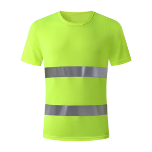 T-shirt de travail haute visibilité pour hommes à manches courtes 220 GSM réfléchissant sécurité Pique transfert de chaleur t-shirt personnalisé pour les travailleurs - Product Image 6