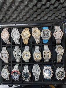 Iced Luxury Stainless Steel Analog Chronograph <b>Watch</b> VVS Moissanite Stones Diamond Look Hip Hop Statement Timepiece <b>Mechanical</b> - Product Image 2