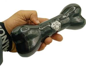 Urnes décoratives en forme d'os en aluminium pour animaux de compagnie cercueil avec patte gravée à la main pour animaux de compagnie cendres avec présentoir unique belle (noir) - Product Image 6