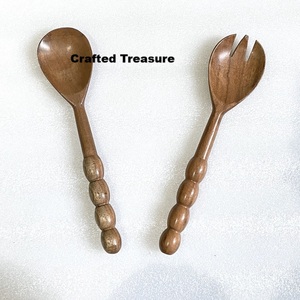 Ustensile de cuisine, serveur de salade en bois et en os, fourchette et cuillère à dîner durable, accessoires de cuisine à long manche - Product Image 5