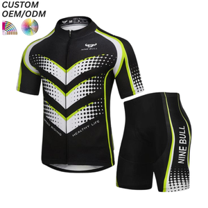 Conjunto de Maillot y Culotte de Ciclismo, Color Sólido, con Logotipo Personalizado, Ropa de Ciclismo de Secado Rápido y Transpirable, OEM ODM para Pedidos al por Mayor - Product Image 1