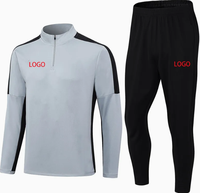 Ensemble de survêtement de football à manches longues avec capuche, imprimé avec un logo personnalisé, respirant et à séchage rapide