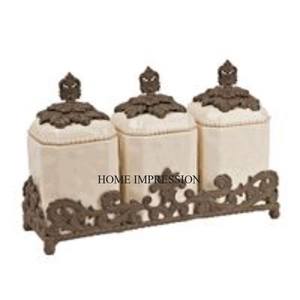 Finition en cuivre antique la plus demandée avec des lettres arabes et un ensemble de 5 pots en métal pour la cuisine - Product Image 5