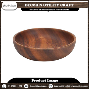 Bol de service décoratif multifonctionnel en bois de Sheesham artisanal, écologique et vintage, pour la table et la cuisine, idéal comme cadeau - Product Image 6