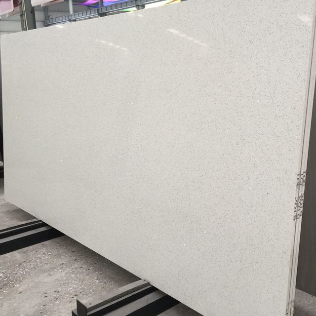 Sparkle White Quartz Big Slab 2cm/3cm Thickness Modern Design Polished Surface Customised Size Top Grade Lifetime Warranty Silo