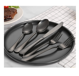 Ensemble de couverts en acier miroir fourchette cuillère couverts Dessert vaisselle cuillère 2 pièces ensemble de cuillères au design professionnel - Product Image 3