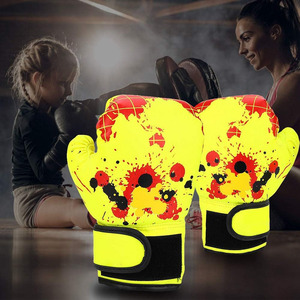 High Quality Leather Kick Boxing Gloves Adjustable <b>Wrist</b> <b>Strap</b> Custom Logo MMA Fighting Training Sparring Gloves - Product Image 6