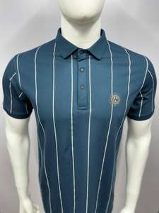 Getzo Hommes Casual 100% Coton pour Polo T-Shirt Tissu tricoté Col à rayures verticales avec logo brodé - Product Image 5