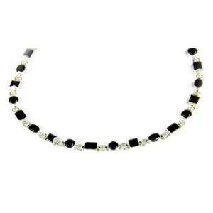 Collar de Plata 925 con Cuentas de Ónix Negro para Uso Diario de Mujer - Product Image 1