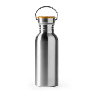 Tumbler Personalizzato Beta in Acciaio Inossidabile per Bevande Calde e Fredde con Impugnatura in Bambù - Product Image 2