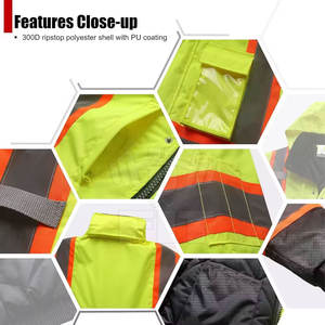 Meilleures ventes Veste de sécurité réfléchissante d'hiver pour hommes Logo personnalisé Séchage rapide Polyester respirant Imperméable - Product Image 4