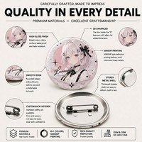Maßgefertigte Anime-Stil Blechbutton-Anstecker mit Logo-Artwork für Fan-Merchandise Großhandel
