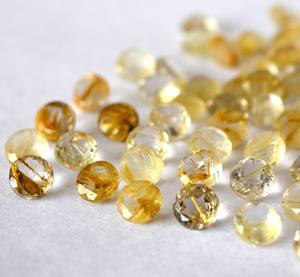 Cuarzo rutilo dorado natural Corte redondo de 4mm-Cuarzo rutilo dorado suelto Calidad superior - Product Image 2