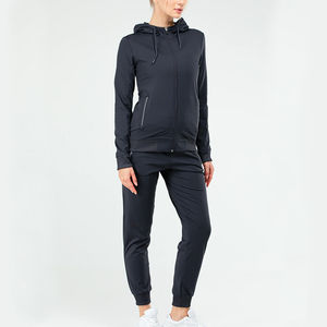 Conjunto Deportivo Personalizado al por Mayor, Sudadera con Capucha y Cremallera de Algodón para Mujer, Talla Grande, y Pantalones Deportivos, Conjunto Deportivo de 2 Piezas para Mujer - Product Image 3