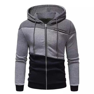 Bloc couleur Gym Fitness hommes à capuche haute qualité fermeture éclair à manches longues personnalisé polaire matériel bases respirant hiver à capuche - Product Image 4