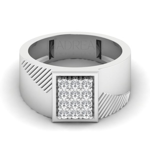 Bague pour homme élégante en argent sterling 925 avec diamant Moissanite VVS Clarity Classic Iced Creative Design pour mariages - Product Image 1