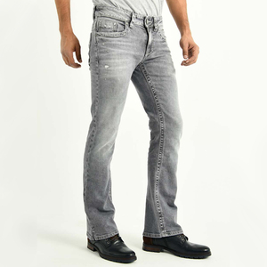 กางเกงยีนส์ขาตรงสำหรับผู้ชาย, แฟชั่นทันสมัยสีจางไม่ซีดไม่จาง - Product Image 5