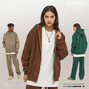 Logo personnalisé délavé à l'acide de haute qualité 100% coton Vintage Hoodies unisexe surdimensionné 3D Puff partout impression Full Zip up Hoodies - Product Image 4