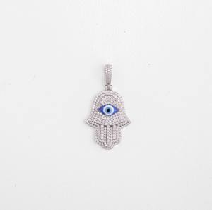 Colgante de estilo Hip Hop para hombre, colgante de diamante de moissanita de corte redondo, Plata de Ley 925 helada - Product Image 4