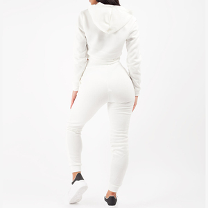 Survêtements Sweat à capuche court et pantalon de survêtement ensemble femmes ensemble personnalisé impression bouffante deux pièces pantalon ensemble femmes survêtements - Product Image 2