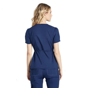 Uniformes Médicos Personalizados Antiarrugas para Spa, Conjunto de Blusa y Pantalón con Cuello en V para Enfermeras - Product Image 2