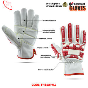 Guantes de conductor de piel de cabra resistentes a impactos TPR superventas Guantes de trabajo y conducción al aire libre de Pakistán - Product Image 2