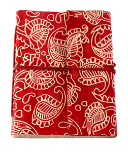 Journal en papier de coton recyclé fait à la main couverture en cuir en relief couleur rouge bois sans acide carnet de croquis pour cahiers - Product Image 1