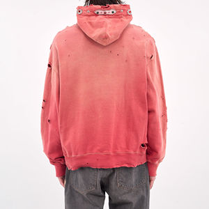 OEM ácido lavado Vintage lavado Sun Faded sudaderas con capucha en blanco básicos algodón mezclado Sudadera con capucha hombres Boxy Fit Oversized Cropped Pullover - Product Image 3