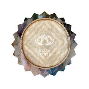 OFERTA Bandeja Redonda de Bambú Blue Lotus 2025 para Servir Comida, Bebidas y Platos de Fiesta - Product Image 1