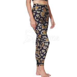 Leggings de sport en polyester et élasthanne pour yoga, gym, fitness et course à pied, avec logo personnalisé, taille haute, pour femmes adultes - Product Image 2