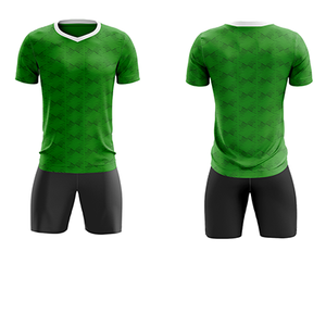 Vente en gros de maillots de football personnalisés à séchage rapide bon marché ensemble complet d'uniformes de football vert noir et blanc vêtements de football - Product Image 2