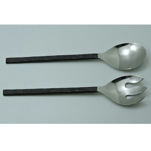 Ensemble de serveur de salade de haute qualité outils de salade multifonctionnels en acier inoxydable grande poignée cuillère de service ensemble de fourchette vaisselle en métal - Product Image 1