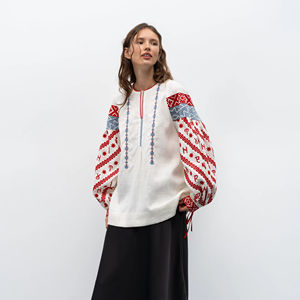 Bonito bordado suelto Casual algodón Camisas Blusas para mujer manga larga camisa amarilla Top mujer ropa - Product Image 1